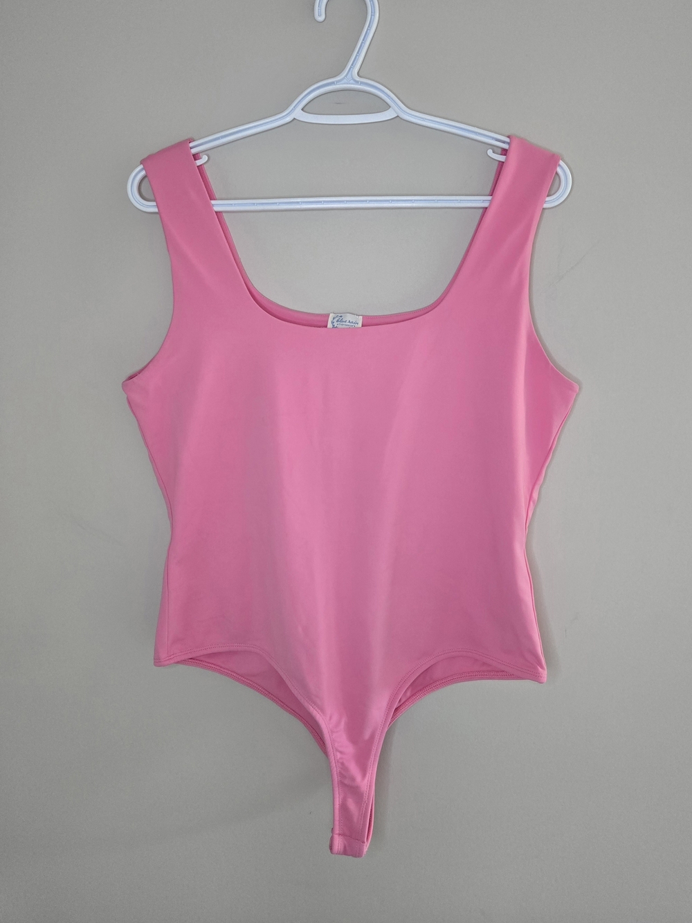 Francesca's x Blue Rain bright pink square neck bodysuit, snap crotch, XL, new
